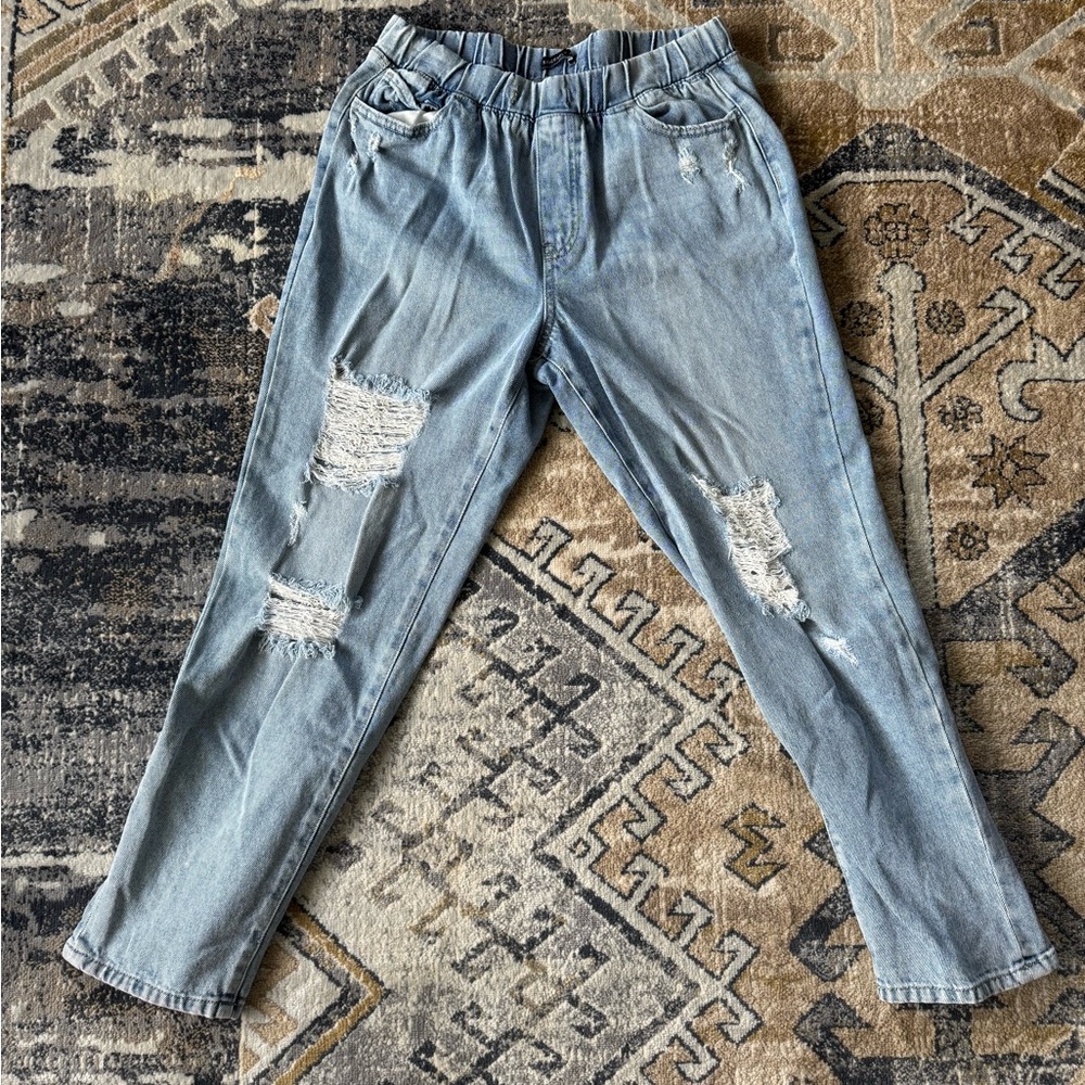 Sincerely Jules Light Blue Distressed Boyfriend Jeans
